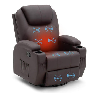 Homall PU Leather Swivel rocker Recliner Chair Electric Massage Recliner